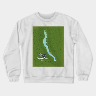 Cayuga Lake USA map Crewneck Sweatshirt